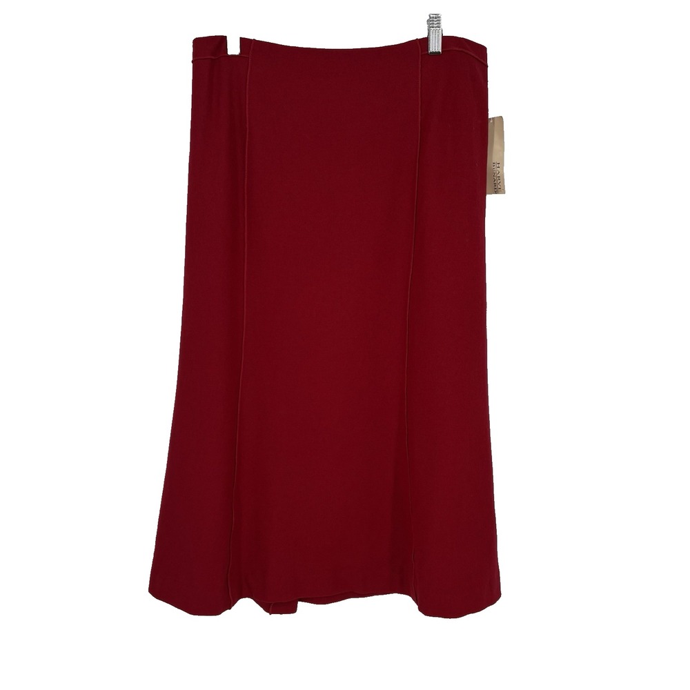 Harve Bernard Womens Midi Skirt 8 Red A Line‎ Classic Preppy Holiday Minimal